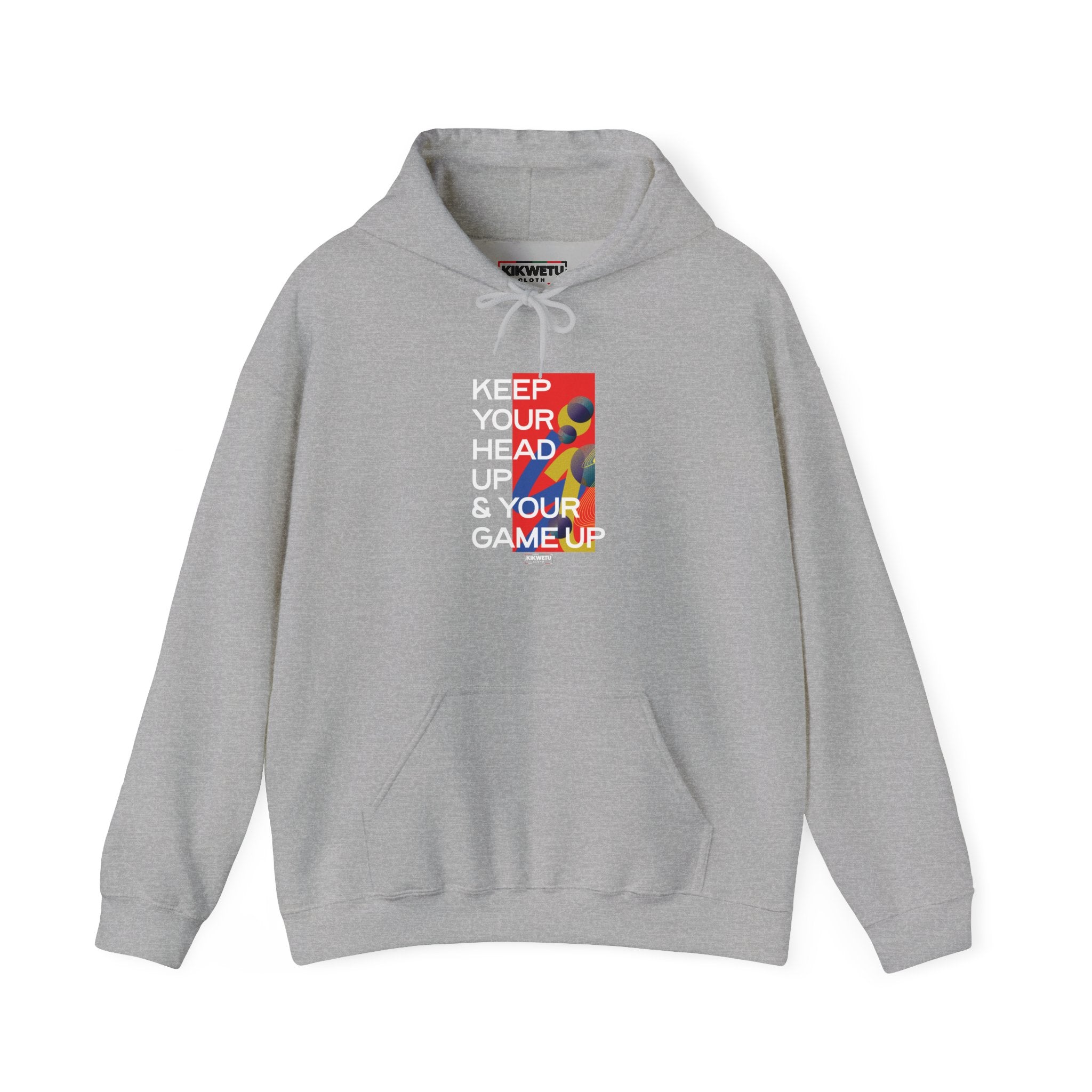 Hoodie — "Keep Your Head Up & Your Game Up" Motivational Graphic Hoodie